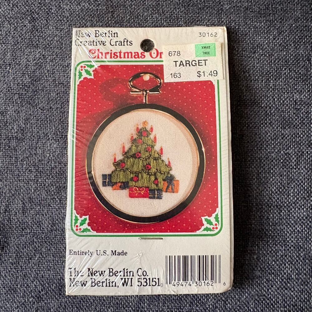 Christmas Tree Christmas Ornament Vintage Counted Embroidery Kit by New Berlin